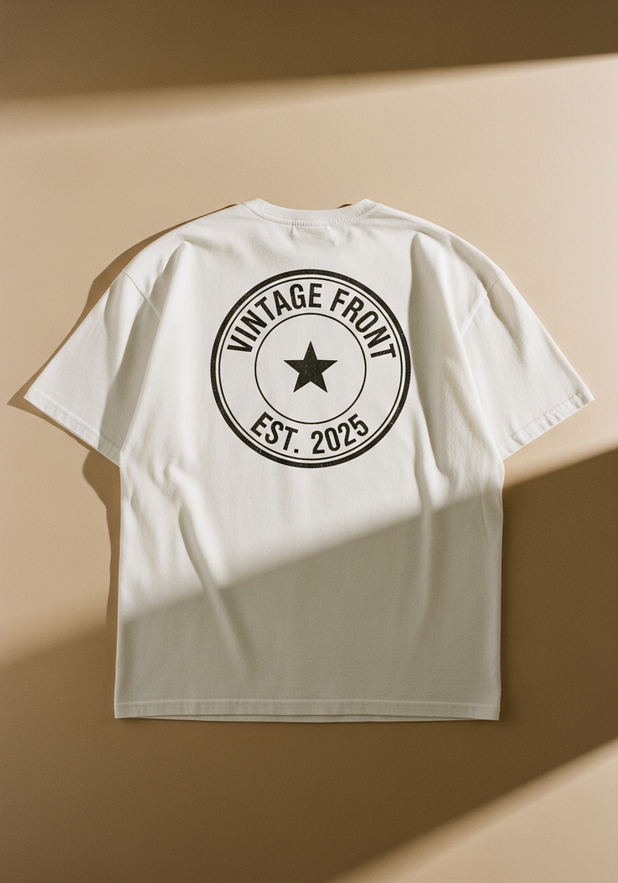 Vintage Front Logo Graphic T-Shirt White – Heavyweight Cream Cotton Tee