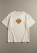 This Is Fine Meme Bear Graphic T-Shirt – Cream Cotton Oversized Tee