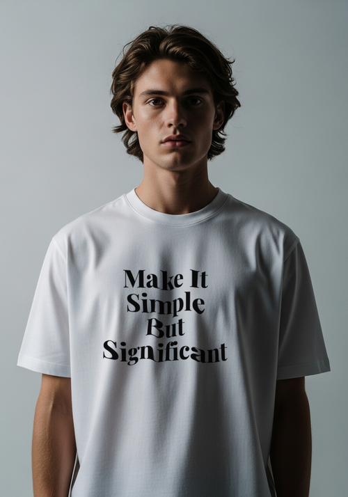 Bold Typography Graphic T-Shirt – Heavyweight Cream Cotton Streetwear Tee