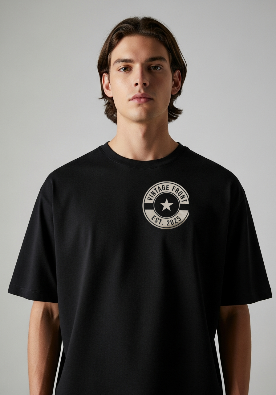 vf-brand-logo-black-tee on model