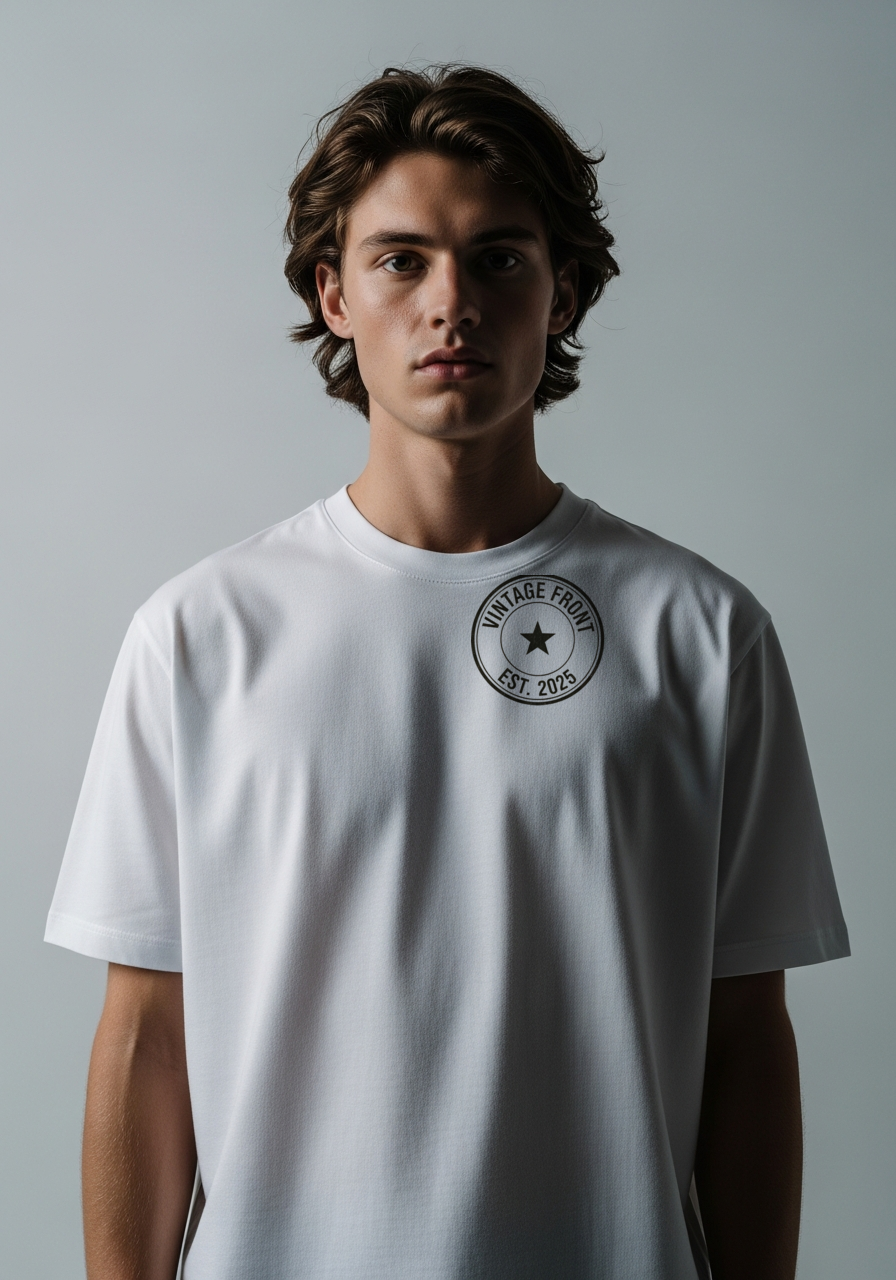 vf-brand-logo-white-tee on model