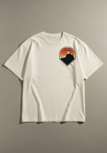 Mountain Sunset Nature Graphic T-Shirt – Vintage Cream Cotton Tee