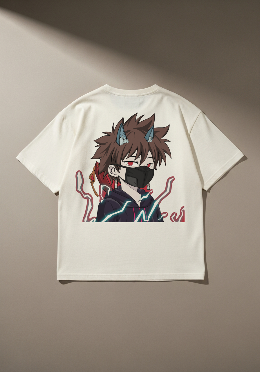 REKT Frost Anime Character Graphic T-Shirt – Cream Cotton Streetwear Tee