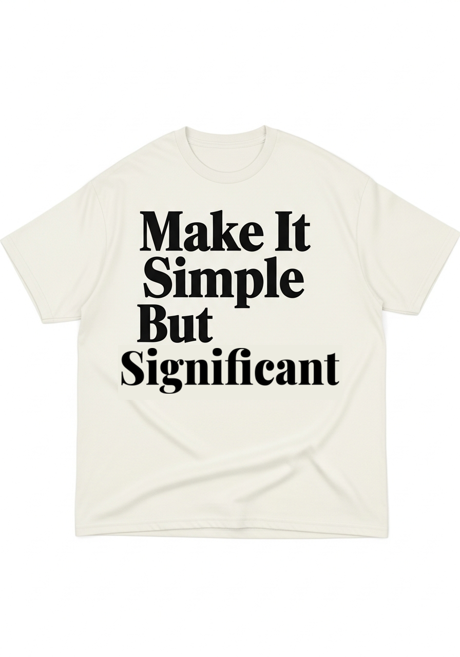 Bold Typography Graphic T-Shirt – Heavyweight Cream Cotton Streetwear Tee