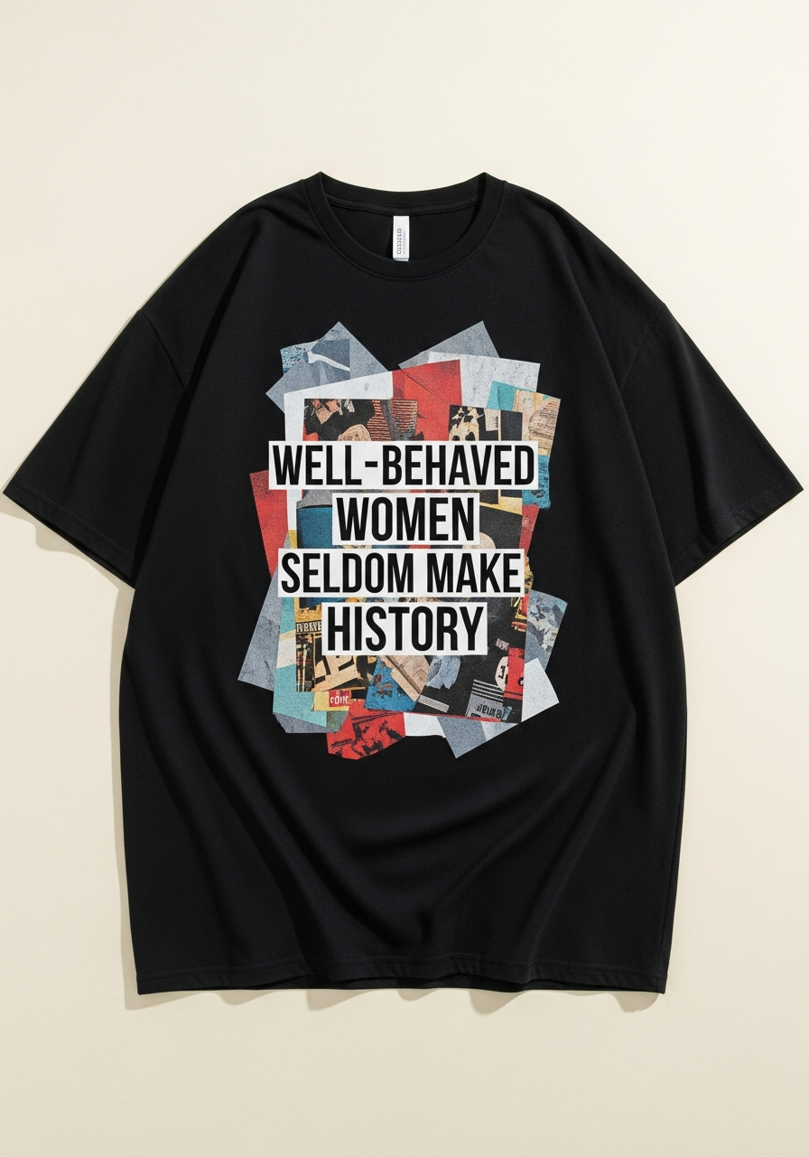 Bootleg Collage Vintage Graphic T-Shirt – Oversized Cream Cotton Tee