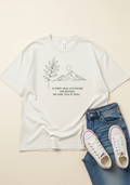 Eco-Minimalist Nature Graphic T-Shirt – Organic Cream Cotton Tee