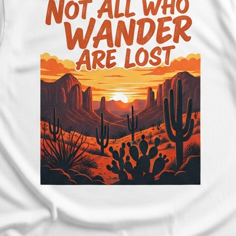 Desert Canyon Nature Graphic T-Shirt – Vintage Cream Cotton Tee