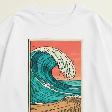 Surf & Coast Beach Graphic T-Shirt – Vintage Cream Cotton Tee