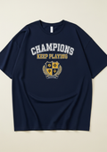 Retro Collegiate Varsity Graphic T-Shirt – Cream Cotton Tee