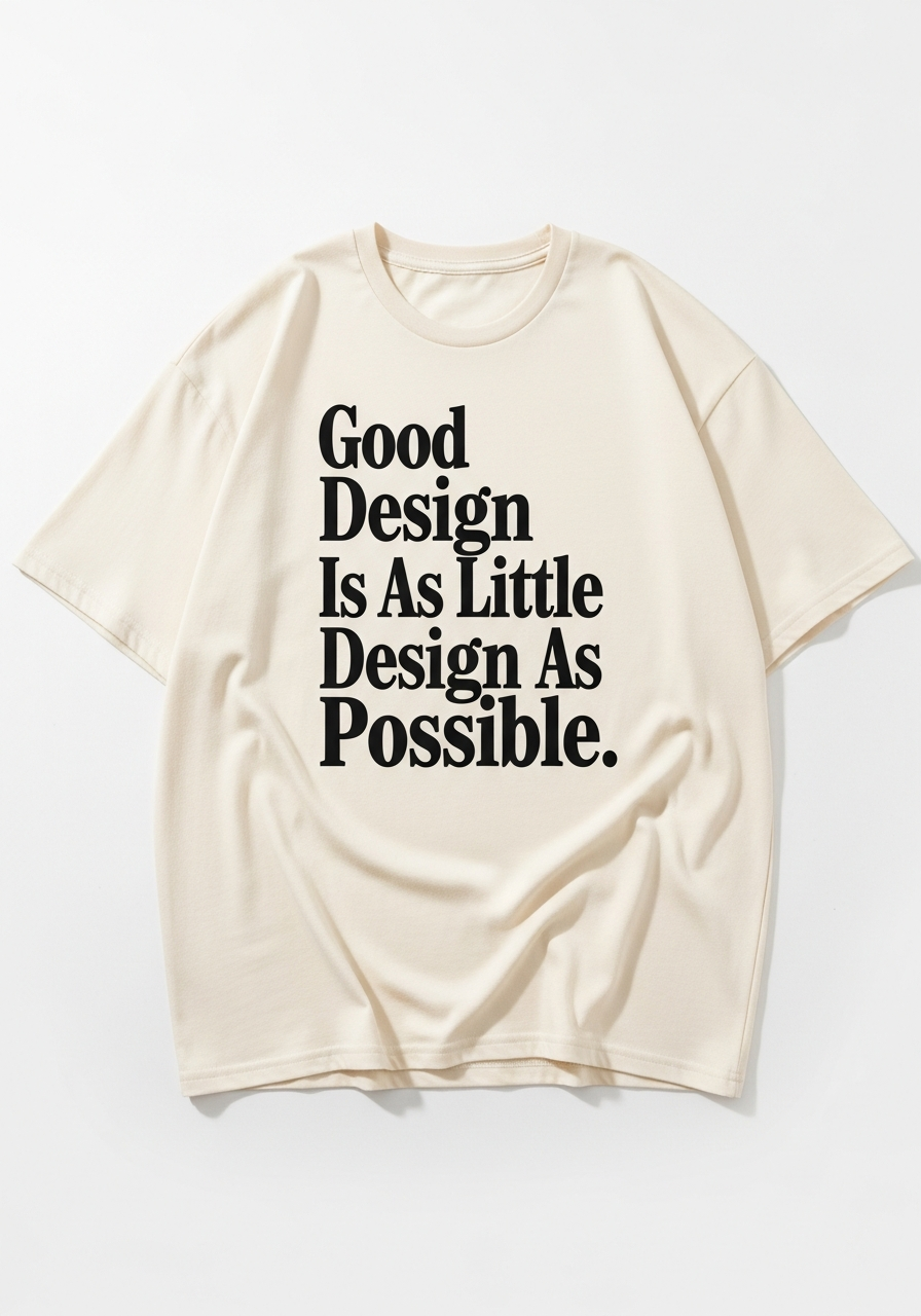 Industrial Serif Typography Graphic T-Shirt – Cream Cotton Tee